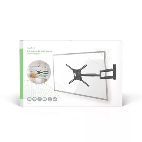 Nedis TVWM1790BK 13"-86"  LCD TV / monitor fali tartókonzol, maximum 60 kg, forgatható dönthető, 3 forgáspont