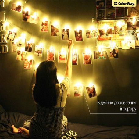 COLORWAY LED füzér fotócsipeszes fényképtartó 20 LED / 3M (CW-LCP-20L30B)