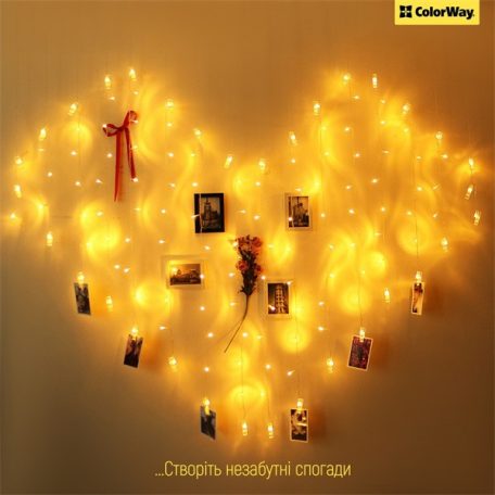 COLORWAY LED füzér fotócsipeszes fényképtartó 20 LED / 3M (CW-LCP-20L30B)