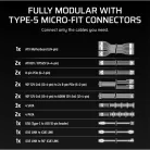 CORSAIR Tápegység Moduláris, iCUE LINK HXi SHIFT Series HX1500i SHIFT, 1500W, Cybenetics Platinum