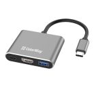 COLORWAY USB hub (dokkolóállomás) ColorWay USB-C 3 az 1-ben Type C PD 100W/USB3.0/HDMI 4K (CW-HUB08)