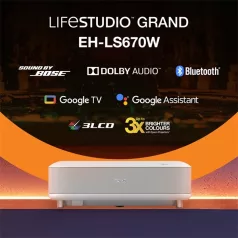   EPSON Projektor - Lifestudio Grand – EH-LS670W Gyémántfehér (3LCD, 4K Pro, 16:9, 3600 AL, 5 000 000:1, HDMI/USB/WiFi)