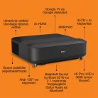 EPSON Projektor - Lifestudio Grand – EH-LS670B Metálfekete (3LCD, 4K Pro, 16:9, 3600 AL, 5 000 000:1, HDMI/USB/WiFi)