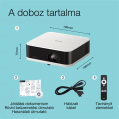   EPSON Projektor - Lifestudio Pop – EF-61W Gyémántfehér (3LCD, 1920x1080, 16:9, 700 AL, 5 000 000:1, HDMI/USB/WiFi)