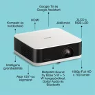 EPSON Projektor - Lifestudio Pop – EF-61W Gyémántfehér (3LCD, 1920x1080, 16:9, 700 AL, 5 000 000:1, HDMI/USB/WiFi)