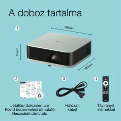   EPSON Projektor - Lifestudio Pop – EF-61G Jégzöld (3LCD, 1920x1080, 16:9, 700 AL, 5 000 000:1, HDMI/USB/WiFi)
