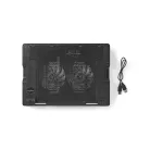 Nedis NBCR200BK notebook hűtő, 14 - 18", 2 X 140mm ventilátor, LED, 1200 rpm