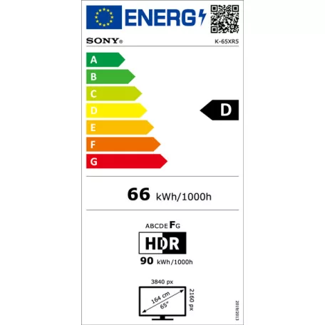 SONY Bravia 5 K65XR55B.CEI 65"/164 cm Mini LED 4K, Ultra HD, Google TV, Smart televízió, 3840×2160, 4xHDMI/2xUSB/WIFI