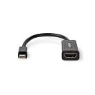 Nedis adapter kábel CCGT37650BK02 mini displayport 1.2 dugó - HDMI aljzat, 0,20m