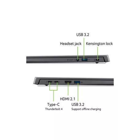 ACER Aspire A16-71M-77CC, 16" WUXGA, Intel Core Ultra 7 155H, 16GB, 1TB SSD, UMA, DOS, acélszürke
