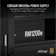   CORSAIR Tápegység Moduláris, RM1200e, 1200W, 14cm, ATX3.1, 80+ Gold