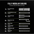 CORSAIR Tápegység Moduláris, RM1200e, 1200W, 14cm, ATX3.1, 80+ Gold