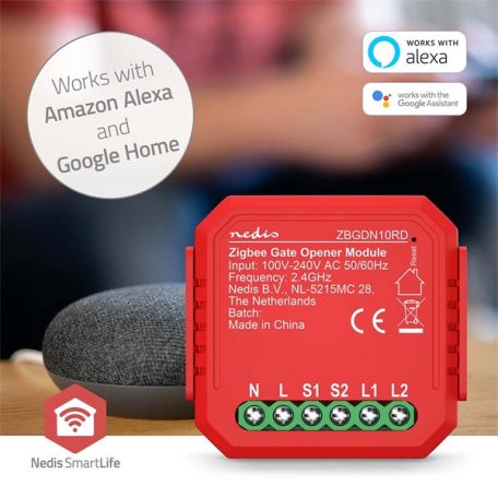 Nedis ZBGDN10RD smart Garázskapu-nyitó | 2,5 W | Terminál csatlakozás | Alkalmazás elérhető: Android™ / IOS