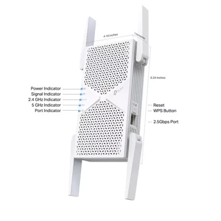 TP-LINK Wireless Range Extender Dual Band BE6500 Wifi 7, RE405BE