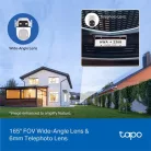 TP-LINK Wireless Kamera Cloud kültéri forgatható színes éjjellátó dupla lencse AI támogatás, TAPO C545D