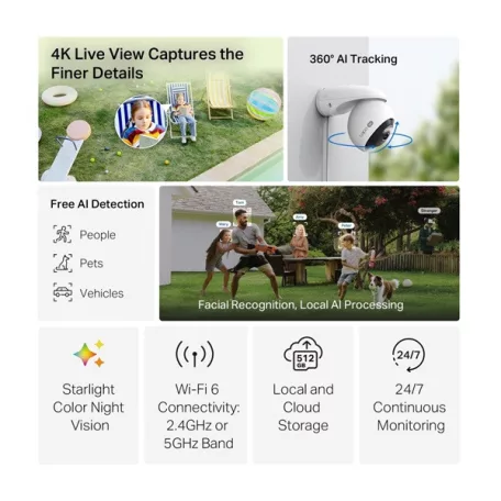 TP-LINK Wireless Kamera Cloud kültéri + Okos Solar Panel IP65, TAPO C630 KIT