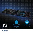 Nedis GKBDM110BKUS gamer billentyűzet, USB,Mechanikus gombok | LED | QWERTY | Amerikai kiosztás