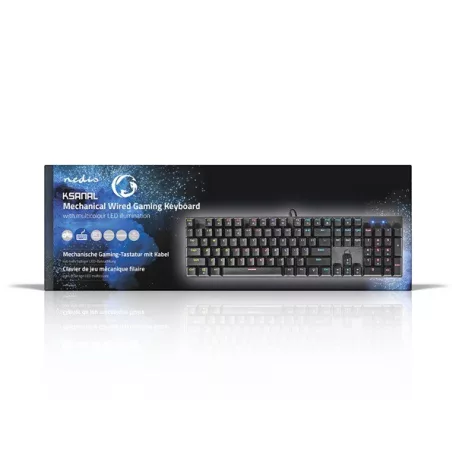 Nedis GKBDM110BKUS gamer billentyűzet, USB,Mechanikus gombok | LED | QWERTY | Amerikai kiosztás