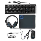 Nedis GCK51110BKUS gamer 5 az 1-ben készlet, Angol Billentyűzet, Headset, Egér, Egérpad és adapter kábel, QWERTY