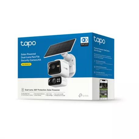 TP-LINK Wireless Kamera Cloud kültéri Dual + Okos Solar Panel IP65 1xSIM foglalat, TAPO C645D KIT