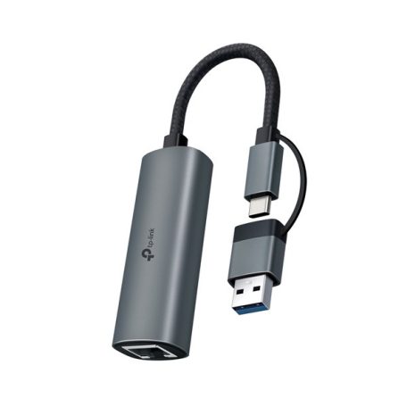TP-LINK Átalakító USB Type-C + USB-A to Ethernet Adapter 1000Mbps, UE310C