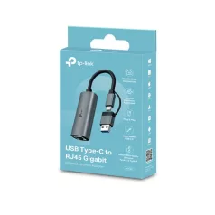   TP-LINK Átalakító USB Type-C + USB-A to Ethernet Adapter 1000Mbps, UE310C