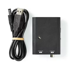   Nedis ACON2505BK digitális audió konverter, digitális koax bemenet,  toslink optikai kimenet