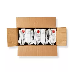   Nedis EXSO315F1WTB földelt 3 aljzatos elosztó, 1,5m, H05VV-F 3G1,5mm2, 3680 W | 16 A