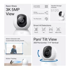   TP-LINK Wireless Kamera Cloud beltéri éjjellátó, TAPO C230