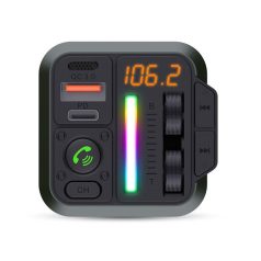   Nedis CATR2024BK FM transmitter, Bluetooth, PD 18 W / PD 20 W, Gyorstöltés, Basszuskiemelés, Google Asszisztens / Siri