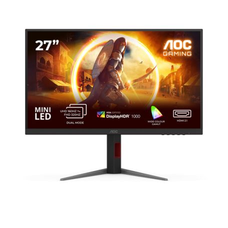 AOC IPS Gaming monitor 27" U27G4XM 3840x2160, 16:9, 1200cd/m2, 1ms, HDMI/DisplayPort/4xUSB, 160 Hz, áll.mag., pivot