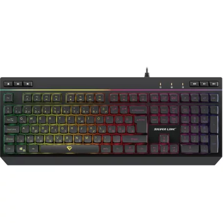 SILVERLINE gamer vezetékes billentyűzet, RGB világítás, HU