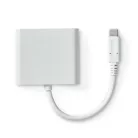 Nedis CCGB64770WT01 USB-C multiport adapter, USB C dugó - HDMI/ USB-A / USB-C aljzat, 5 Gbps