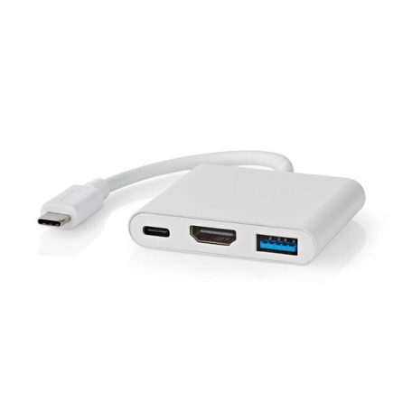Nedis CCGB64770WT01 USB-C multiport adapter, USB C dugó - HDMI/ USB-A / USB-C aljzat, 5 Gbps