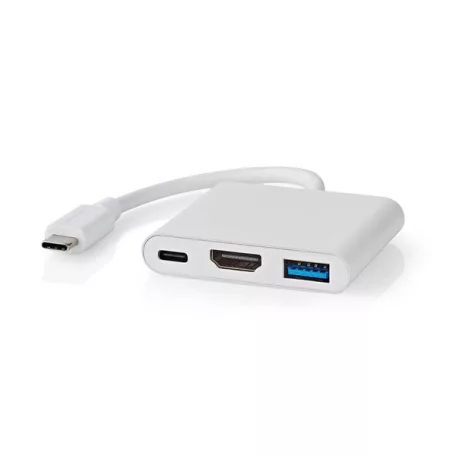 Nedis CCGB64770WT01 USB-C multiport adapter, USB C dugó - HDMI/ USB-A / USB-C aljzat, 5 Gbps