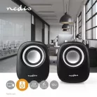 Nedis CSPR10020BK PC hangszóró 2.0, 12 W, 3,5mm sztereo jack, USB-ről táplált, hangerőszabályzó