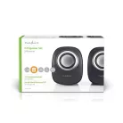 Nedis CSPR10020BK PC hangszóró 2.0, 12 W, 3,5mm sztereo jack, USB-ről táplált, hangerőszabályzó