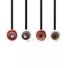 Nedis CAGB24205BK50 RCA toldó kábel, 2x RCA apa - 2x RCA anya, 5m