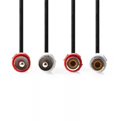   Nedis CAGB24205BK50 RCA toldó kábel, 2x RCA apa - 2x RCA anya, 5m