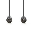 Nedis CAGL20000BK20 DIN audio kábel, DIN 5 tűs dugó, Nikkelezett, 2m