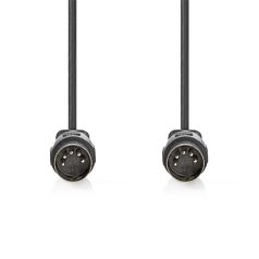   Nedis CAGL20000BK20 DIN audio kábel, DIN 5 tűs dugó, Nikkelezett, 2m