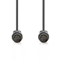   Nedis CAGL20000BK20 DIN audio kábel, DIN 5 tűs dugó, Nikkelezett, 2m