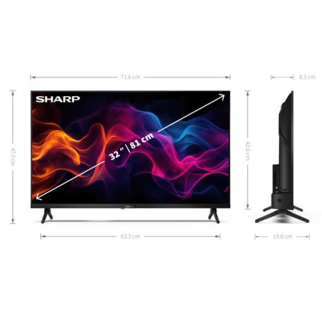 SHARP 32GF3265E 32"/81cm Full HD QLED Google TV, 1920x1080, 2xHDMI/2xUSB