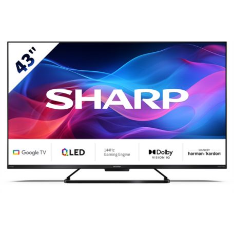 SHARP 43GR8265E 43"/108cm 4K UHD QLED Google TV, 144 Hz, 3840x2160, 4xHDMI/2xUSB