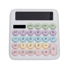   BLACKBIRD Számológép döntött kijelző, színes nagy gombok, Fehér