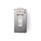 Nedis CCGB89302ME tömör kábelre, UTP RJ45 CAT5 csatlakozó dugó, szerelhető, aranyozott, 10db/csomag