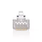 Nedis CCGB89302ME tömör kábelre, UTP RJ45 CAT5 csatlakozó dugó, szerelhető, aranyozott, 10db/csomag