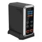 BLACKBIRD Töltőállomás GAN 240W 4xUSB-C + 2xUSB, Fekete
