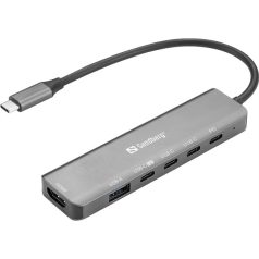 SANDBERG USB-C 6-in-1 MediaDock, 6xUSB/1xHDMI