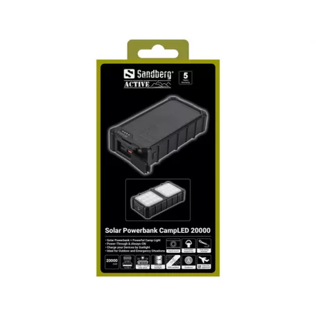 SANDBERG Solar Powerbank CampLED 20000 mAh